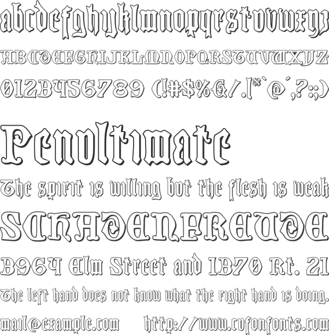 Westdelphia 3D font preview