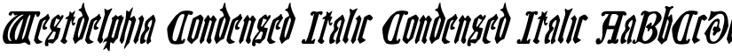Westdelphia Condensed Italic Condensed Italic font
