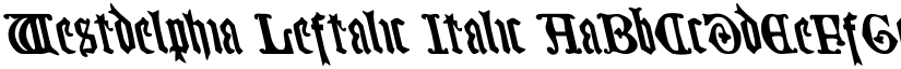 Westdelphia Leftalic Italic font