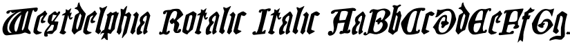 Westdelphia Rotalic Italic font