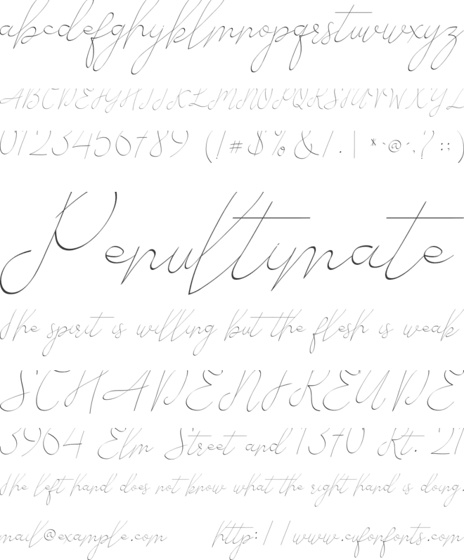 Alesana font preview