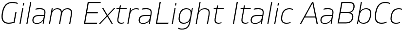 Gilam ExtraLight Italic font