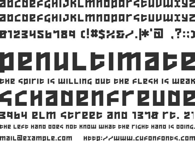 Overheads font preview