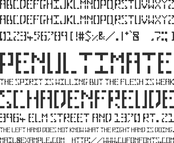Pixelhole font preview
