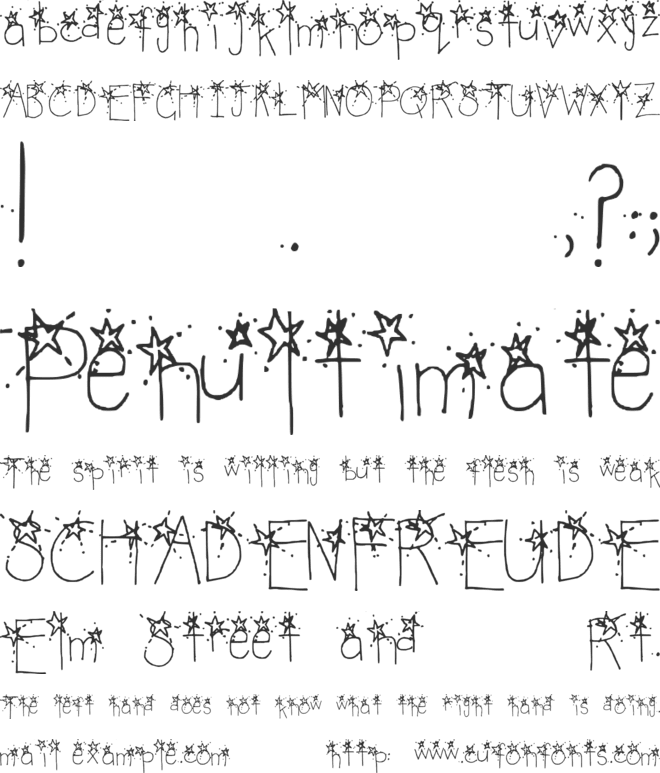 Northern Stars font preview