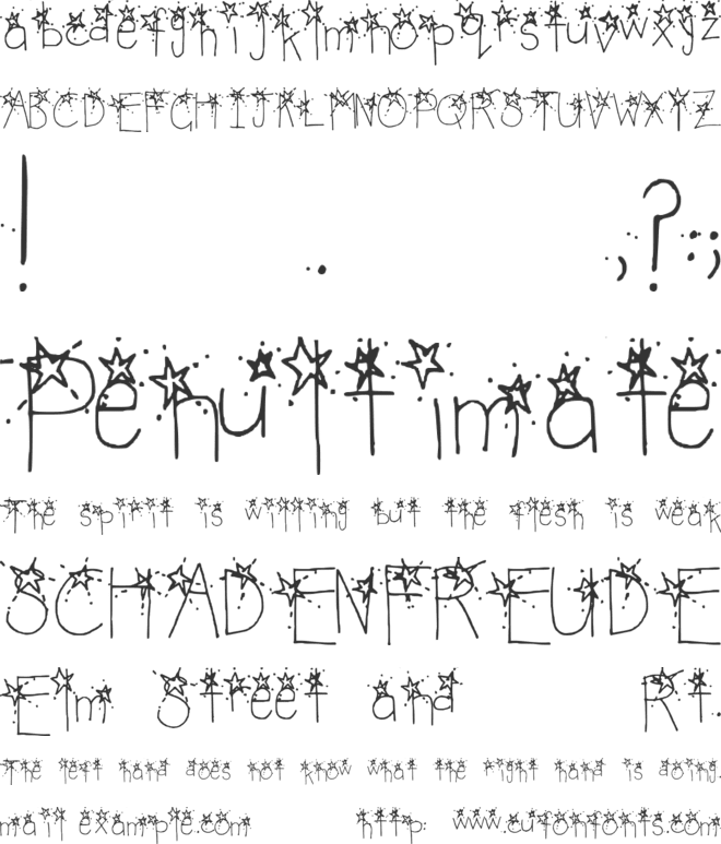 Northern Stars font preview