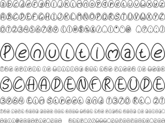 Eggy Bunny font preview