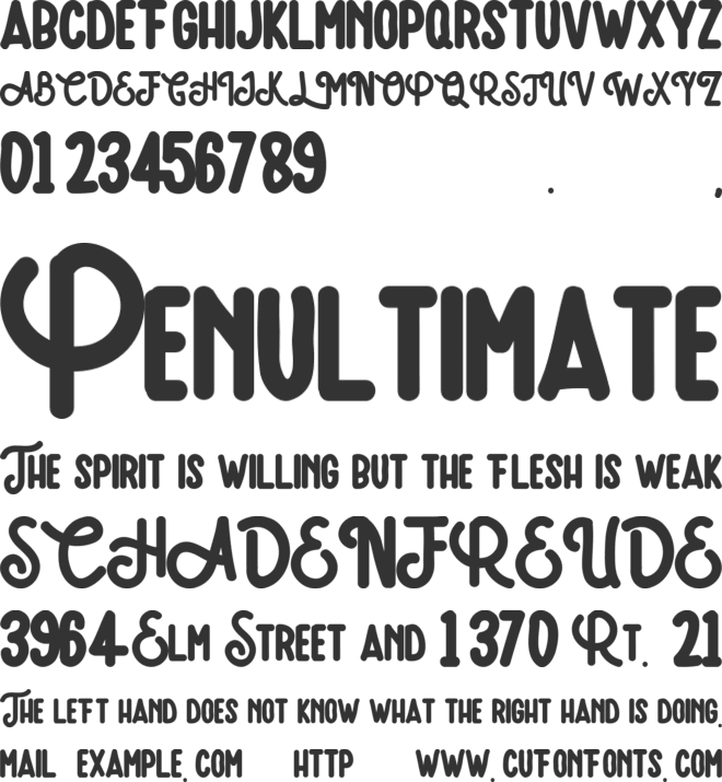 Amatir font preview