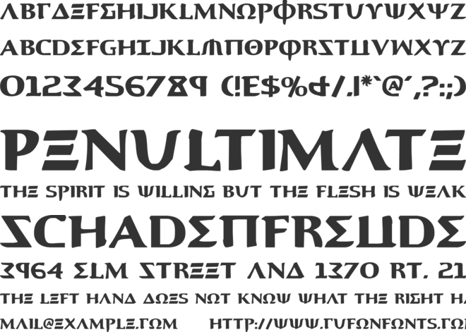 Aegis font preview
