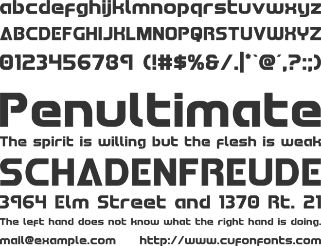 Redline font preview