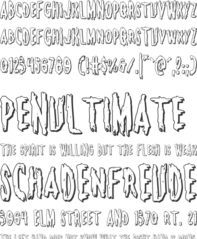 Monsterama 3D font preview