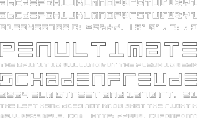 Atari 1 font preview
