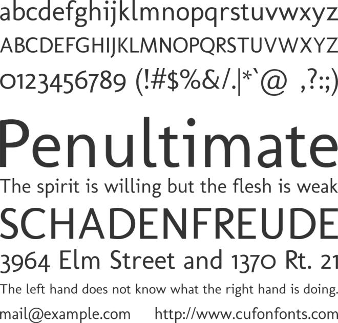 Molengo font preview