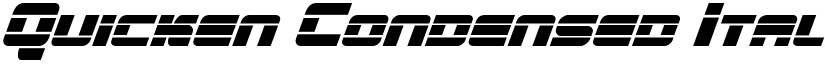 Quicken Condensed Italic Condensed Italic font