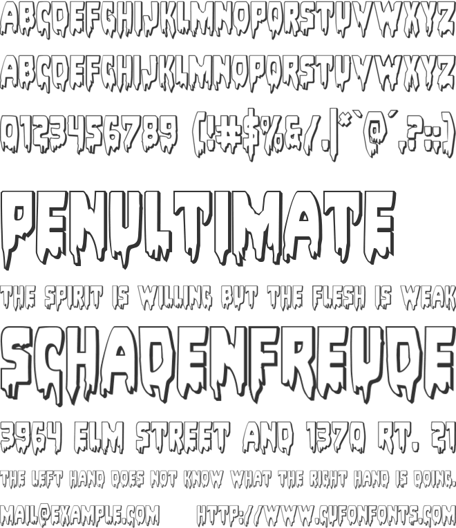 Bloodlust 3D font preview