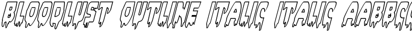 Bloodlust Outline Italic Italic font