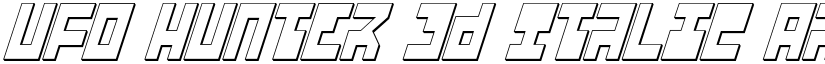 UFO Hunter 3D Italic font