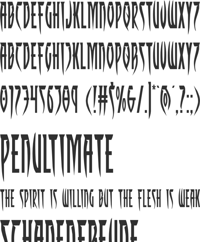 Inhumanity font preview