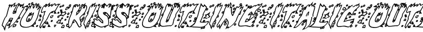 Hot Kiss Outline Italic Outline Italic font