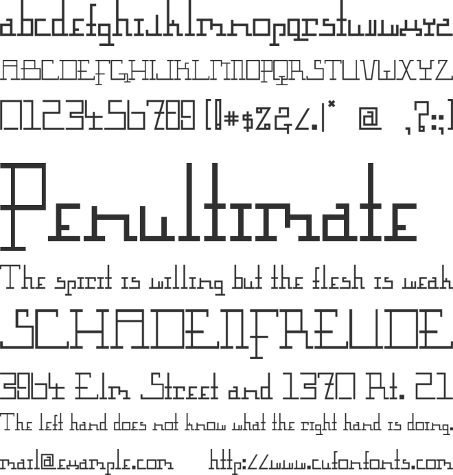 Gravimetric font preview