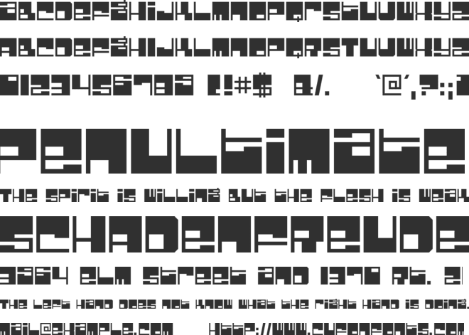 Bomb Factory font preview
