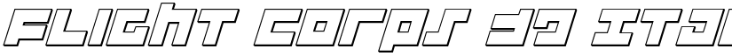 Flight Corps 3D Italic font
