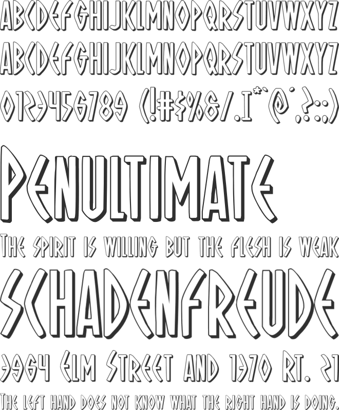 Oh Mighty Isis 3D font preview