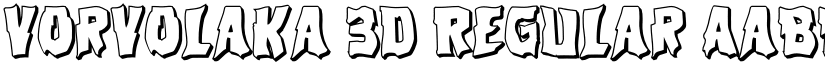 Vorvolaka 3D Regular font