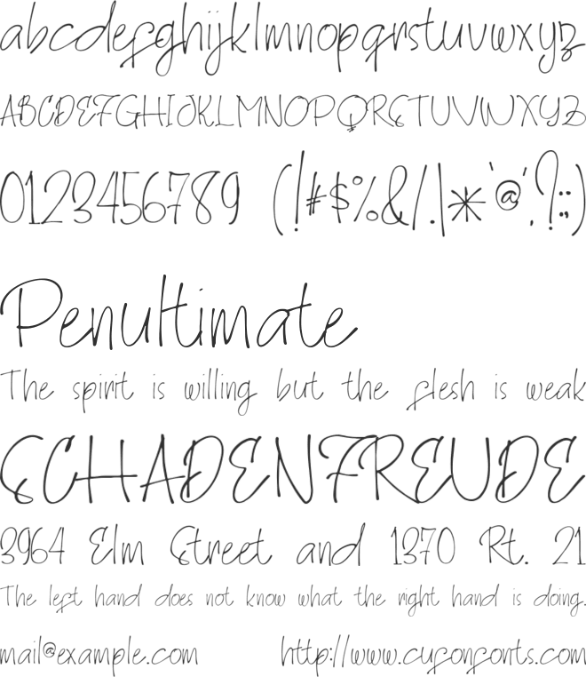 Homage font preview