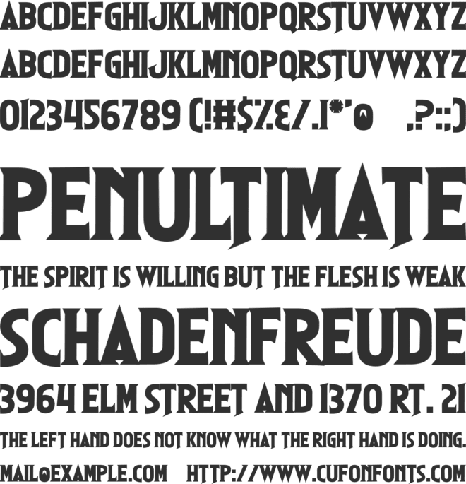 Cthulhu's Calling font preview
