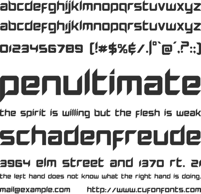 Hollow Point font preview