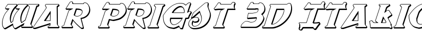War Priest 3D Italic Italic font