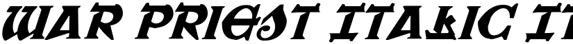 War Priest Italic Italic font