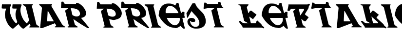 War Priest Leftalic Italic font