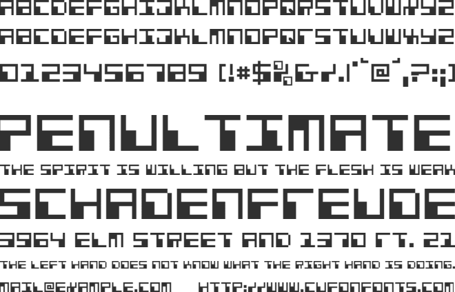 Phaser Bank font preview