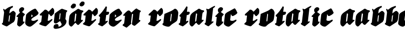Biergärten Rotalic Rotalic font