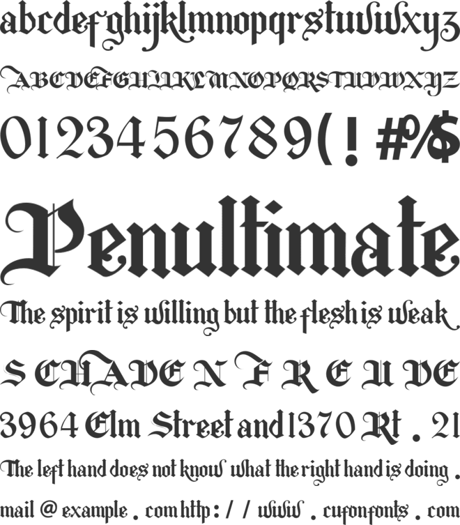 Berkahi Blackletter font preview