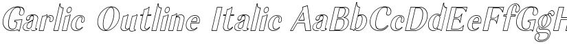 Garlic Outline Italic font