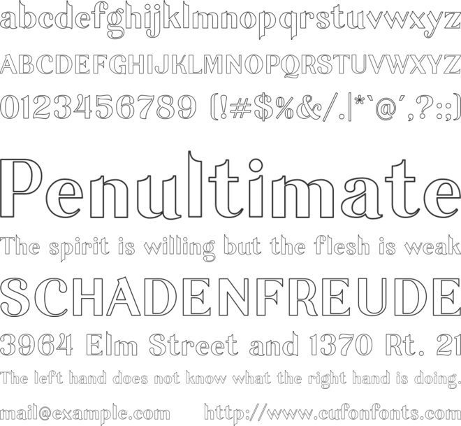 Garlic Outline font preview
