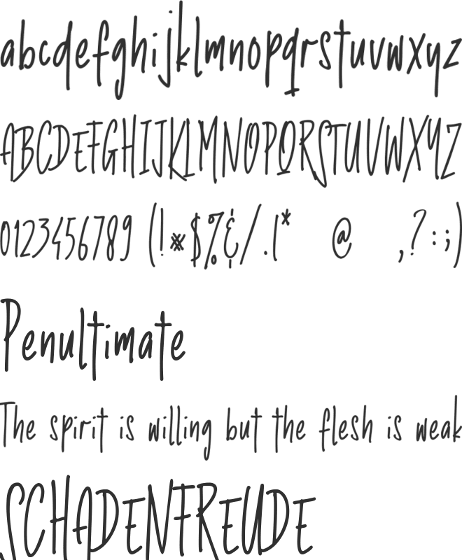 The Sticky Longest font preview