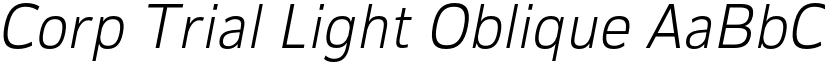 Corp Trial Light Oblique font