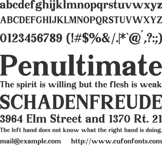Serif Memorial font preview