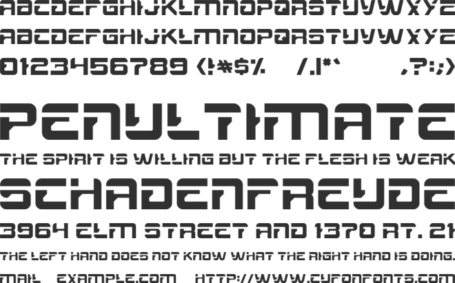 Dyne Type font preview