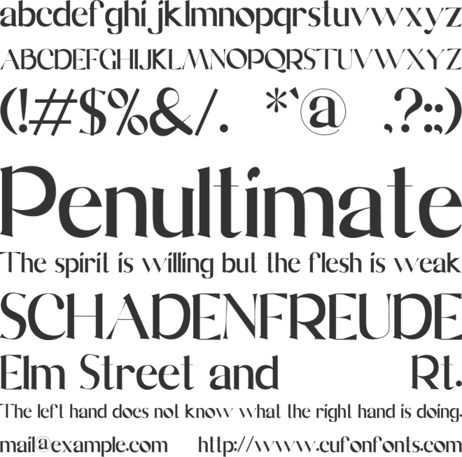 Calrida font preview