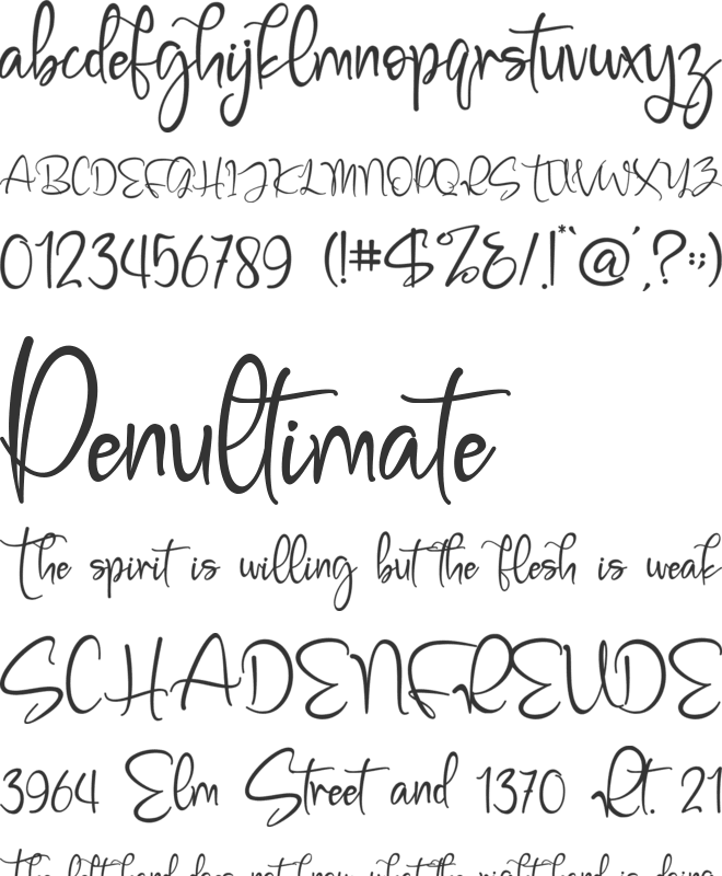 Millena font preview