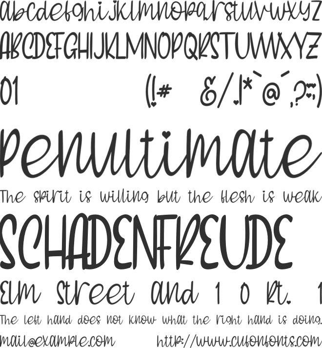 Falling Love font preview