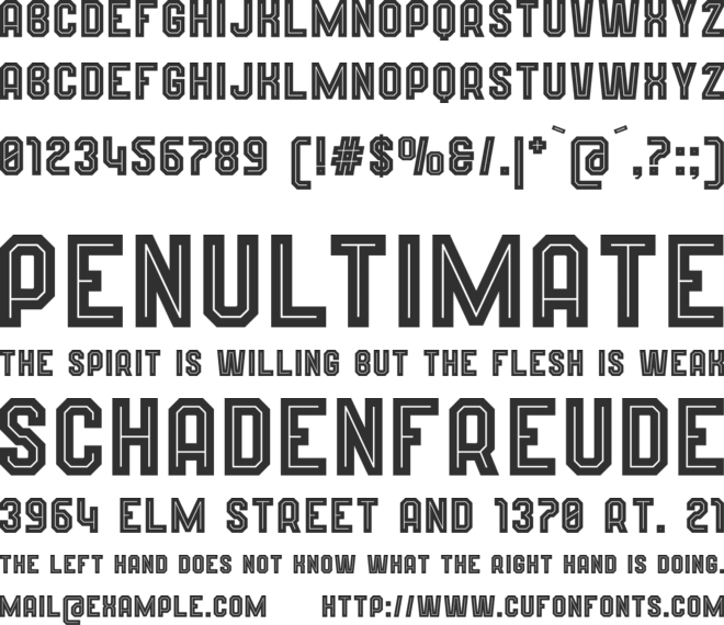 Wynford font preview