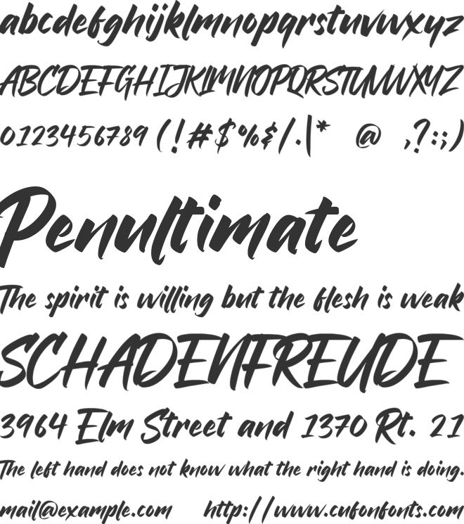 Bratt Graner font preview