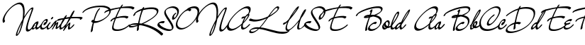 Nacinth PERSONAL USE Bold font