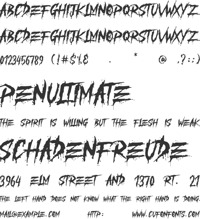 ZOMBIES REBORN font preview